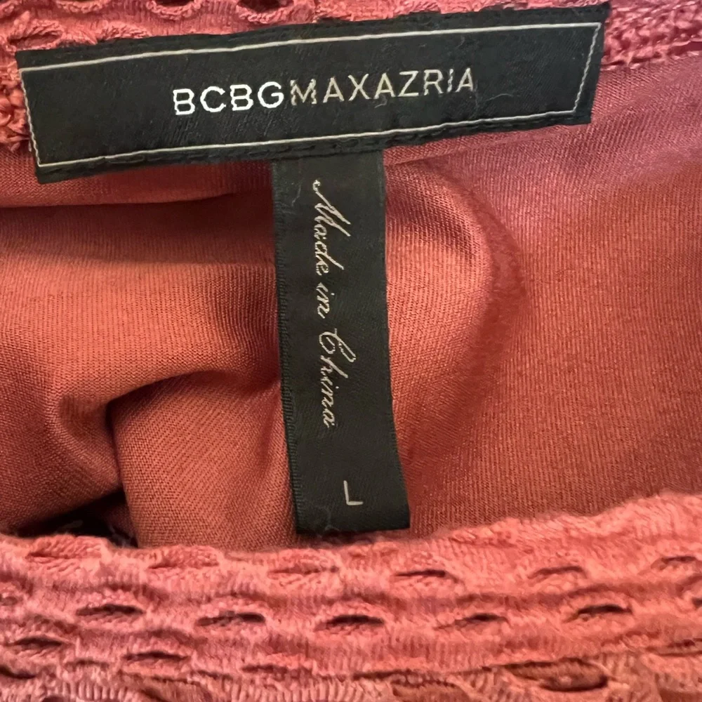 BCBGMaxAzria Lace Detail Top in Rose